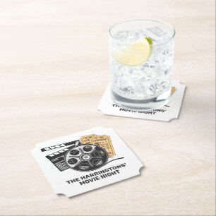 Custom Text & Colour Movie Paper Coaster