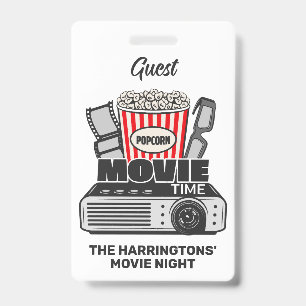 Custom Text & Colour Movie Time ID Badge