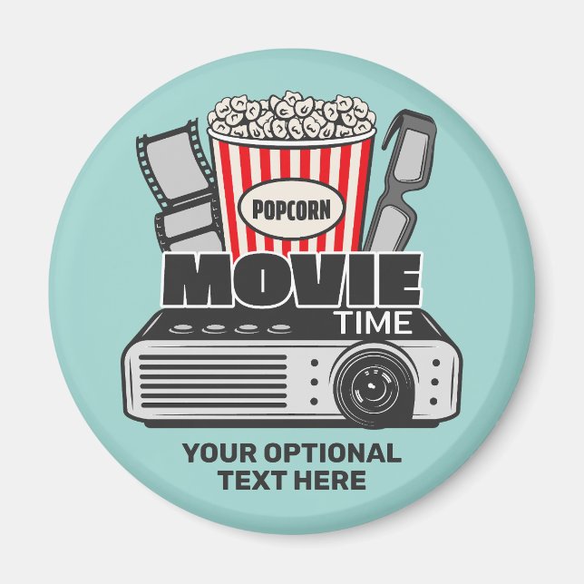 Custom Text & Colour Movie Time Magnet (Front)
