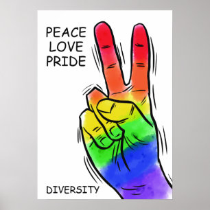 Custom text & colour Rainbow Peace poster