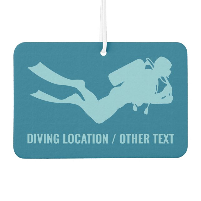 Custom Text & Colour Scuba Diving Car Air Freshener (Front)