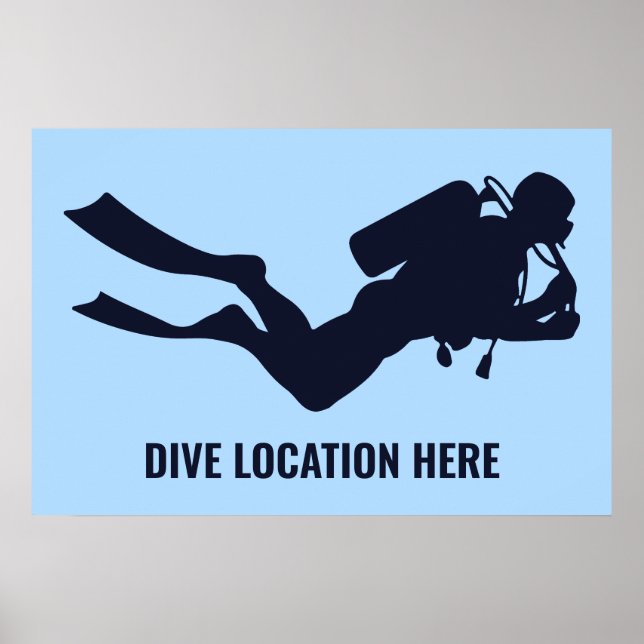 Custom Text & Colour Scuba Diving Poster (Front)
