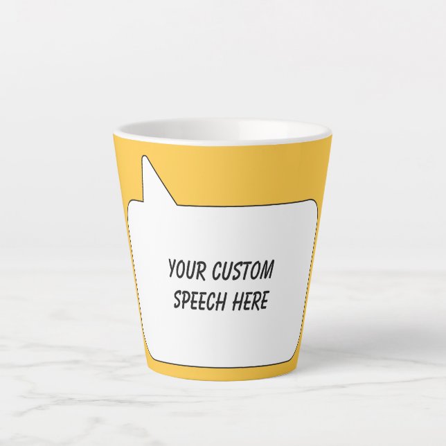 Custom Text & Colour Speech Bubble Latte Mug (Front)