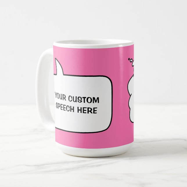 Custom Text & Colour Speech Bubbles Coffee Mug (Front Left)