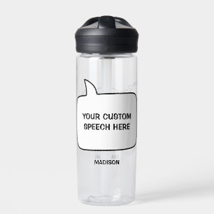 Custom Text & Colour Speech Bubbles Water Bottle