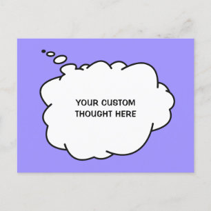 Custom Text & Colour Thought  Bubble Postcard