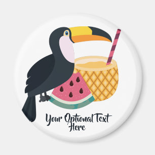 Custom text & colour Toucan Illustration Magnet