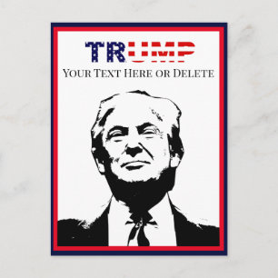 Custom Text/Colour Trump '24 Photo Red White & Blu Postcard