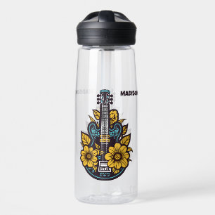 Custom Text & Colour Ukulele Water Bottle