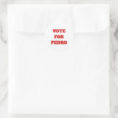 Custom Text/Colour Vote For Pedro Funny Political Classic Round Sticker (Bag)
