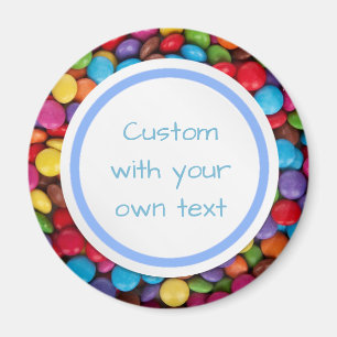 Custom Text Colourful Button Candy Magnet