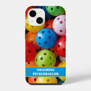 Custom text Colourful pickleballs iphone 14  Case