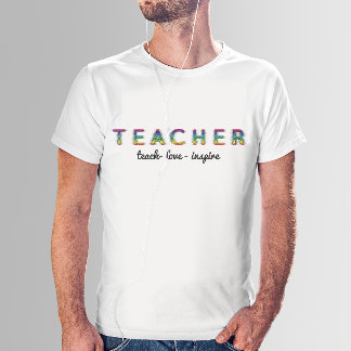 Custom Text Colourful Teacher Shirt