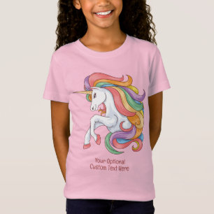 Custom Text Colourful Unicorn T-Shirt