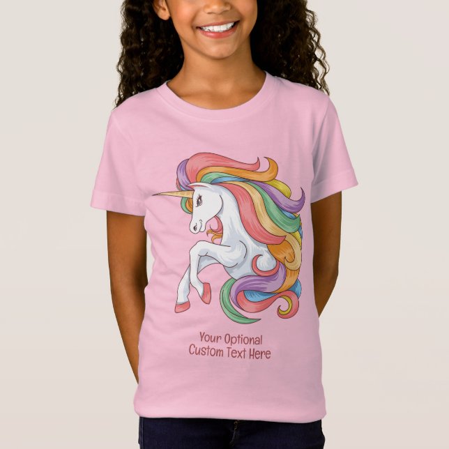 Custom Text Colourful Unicorn T-Shirt (Front)
