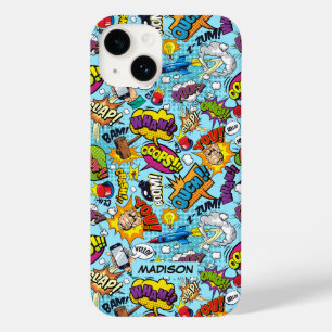 Custom Text Comics Pattern Case-Mate iPhone 14 Case