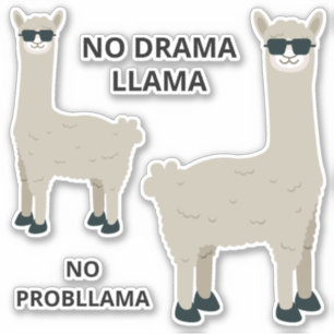 Custom text Cool Llama stickers
