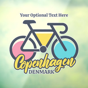 Custom Text Copenhagen Denmark Window Cling