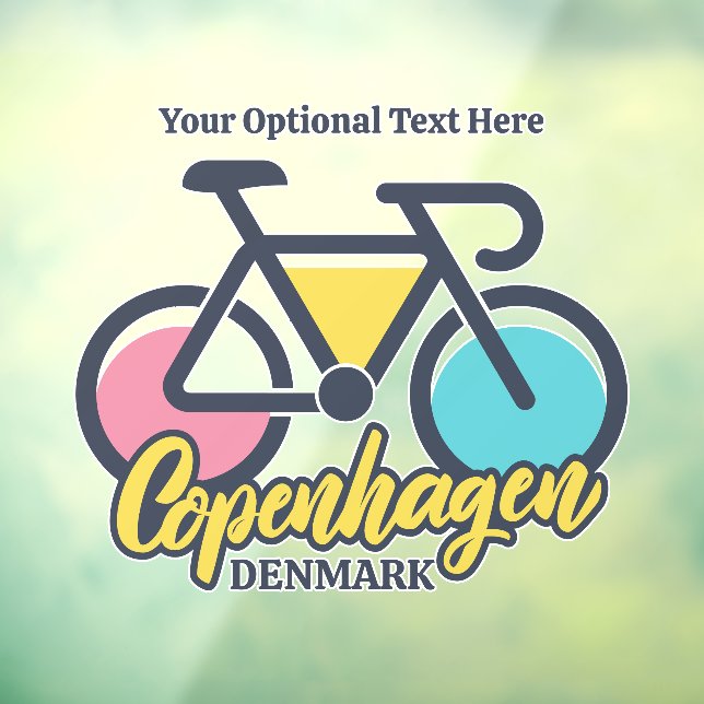 Custom Text Copenhagen Denmark Window Cling (Sheet 3)