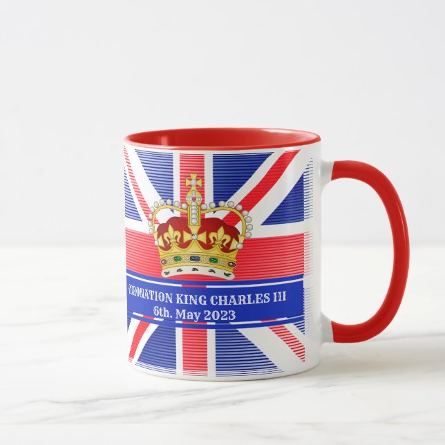 Custom Text Coronation of King Charles III   Two-T Mug (Right)