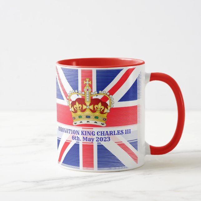 Custom Text Coronation of King Charles III   Two-T Mug (Right)