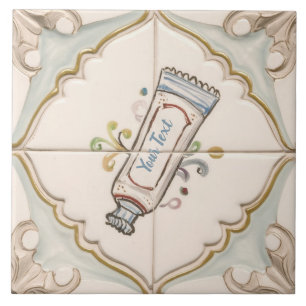 Custom Text Cosmetics Tube Funny Bathroom Tile