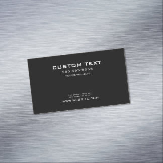 CUSTOM TEXT - Create Your Own Black Minimalist Magnetic Business Card