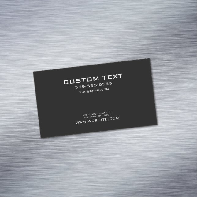 CUSTOM TEXT - Create Your Own Black Minimalist Magnetic Business Card (In Situ)