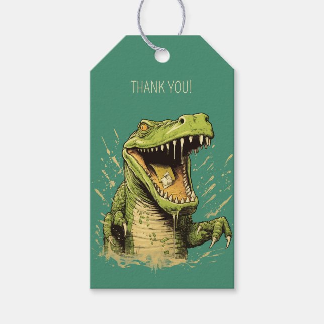 Custom Text Crocodile Gift Tags (Front)
