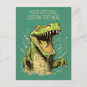 Custom Text Crocodile Postcard