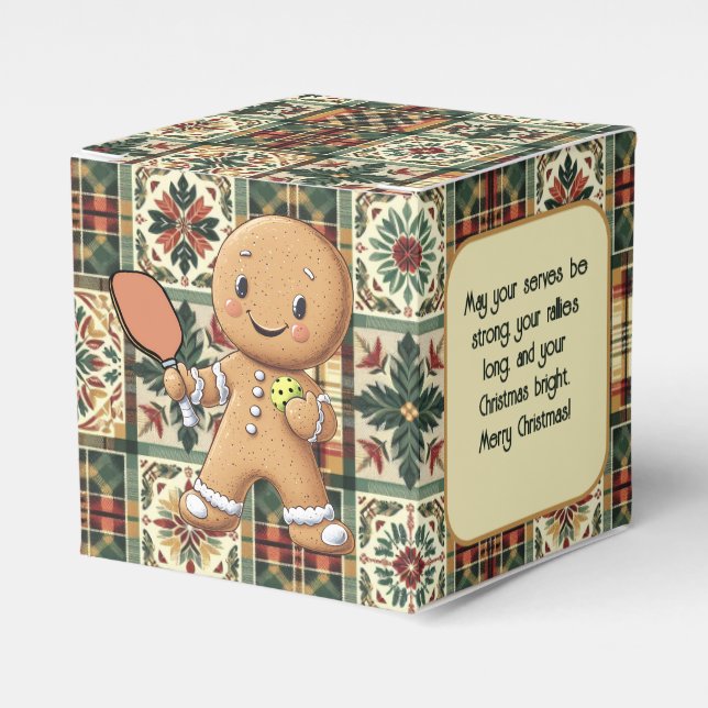 Custom text Crumbly Christmas Rally Gingerbread  Favour Box (Front Side)