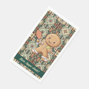 Custom text Crumbly Christmas Rally Gingerbread  Napkin