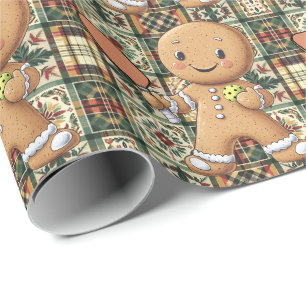Custom text Crumbly Christmas Rally Gingerbread Wrapping Paper