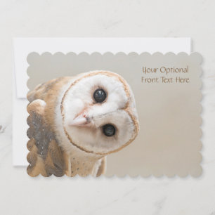 Custom Text Cute Barn Owl Card