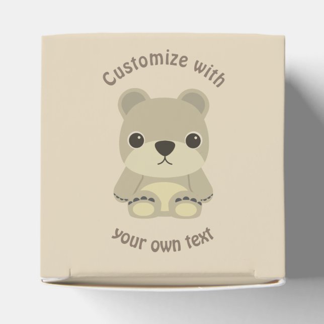 Custom Text Cute Cartoon Teddy Bear Favour Box (Top)