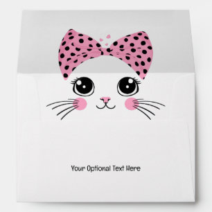 Custom Text Cute Cat Face Envelope