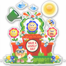 Custom Text Cute colorful Emoji Flowers