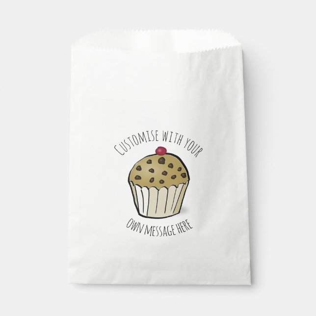 Custom Text Cute Mini Muffin  Favour Bags (Front)