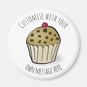 Custom Text Cute Mini Muffin Magnet