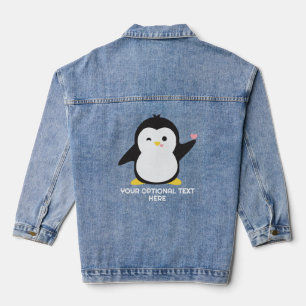 Custom Text Cute Penguin Denim Jacket
