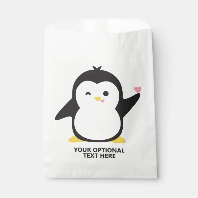 Custom Text Cute Penguin Favour Bags (Front)