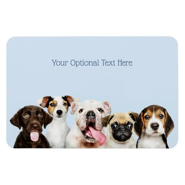 Custom text Cute Puppies Magnet (Horizontal)