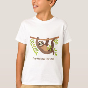 Custom Text Cute Sloth T-Shirt