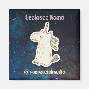 custom text cute unicorn in space magnet