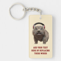 Custom Text Cute Wombat Headphones