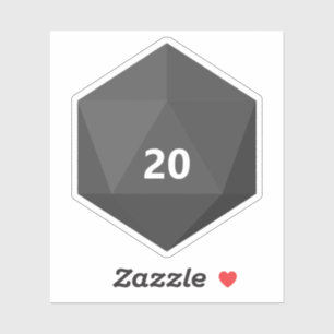 Custom Text D20 Die   Grey Template