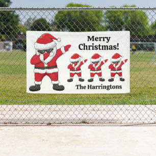 Custom Text Dabbing Dancing Santa Banner