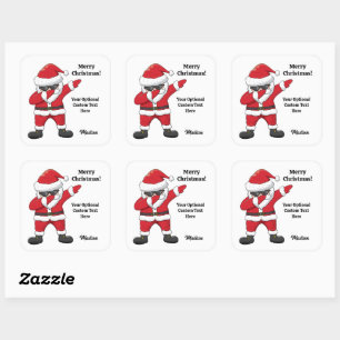 Custom Text Dabbing Dancing Santa Square Sticker