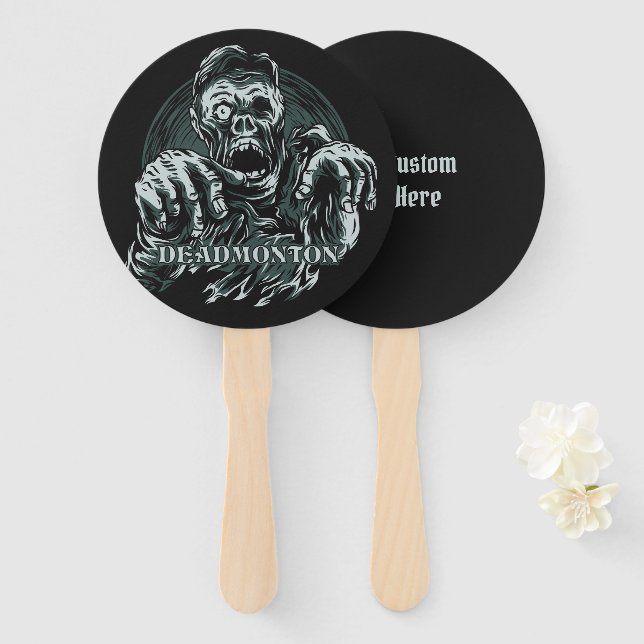 Custom text DEADMONTON fan set (Front and Back)