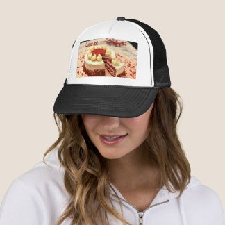 Custom Text Delicious Cake with One Slice Cut Pict Trucker Hat